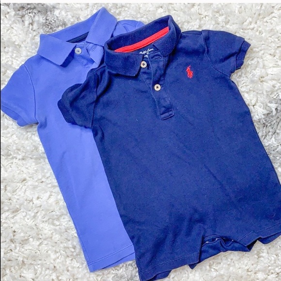 Ralph Lauren Other - Ralph Lauren Polo Rompers Sz 9m Blue Polo Rompers